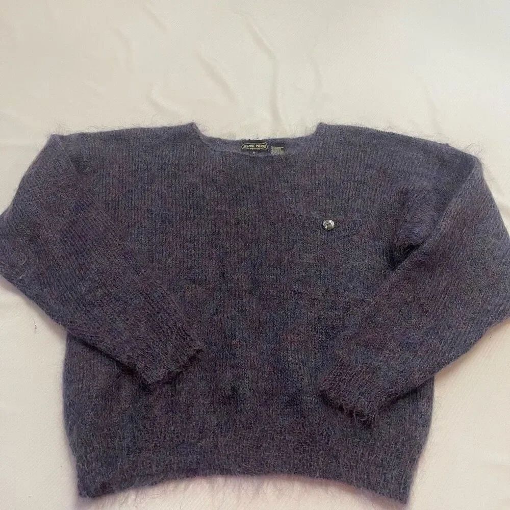 Jeanne Pierre Petites Purple Mohair Y2K Sweater Size Small